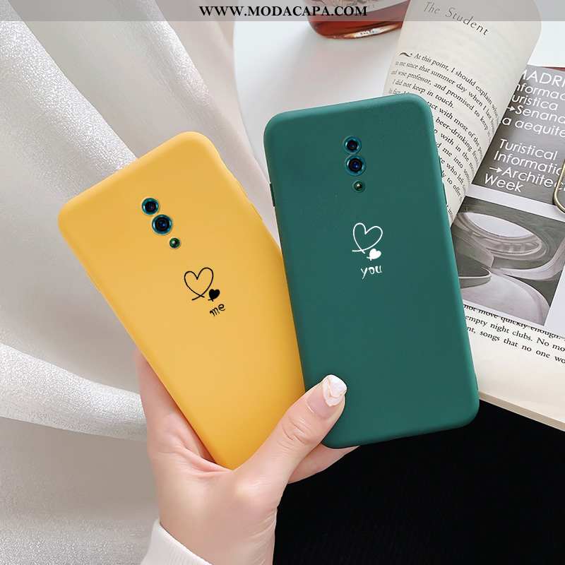 Capas Oppo Reno 10x Zoom Soft Telemóvel Telinha Tendencia Simples Amarelo Baratas