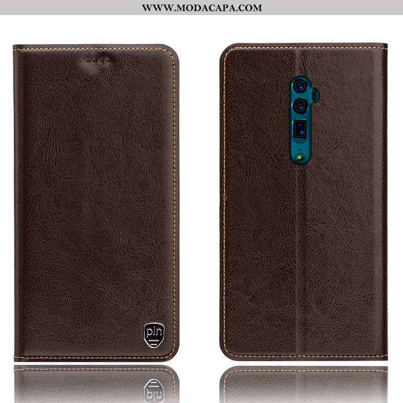 Capas Oppo Reno 10x Zoom Couro Legitimo Telemóvel Marrom Cases Completa Protetoras Antiqueda Baratos