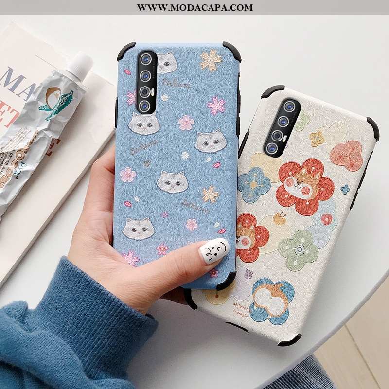 Capas Oppo Reno 3 Super Slim Cases Desenho Animado Telemóvel Telinha Gato Baratas