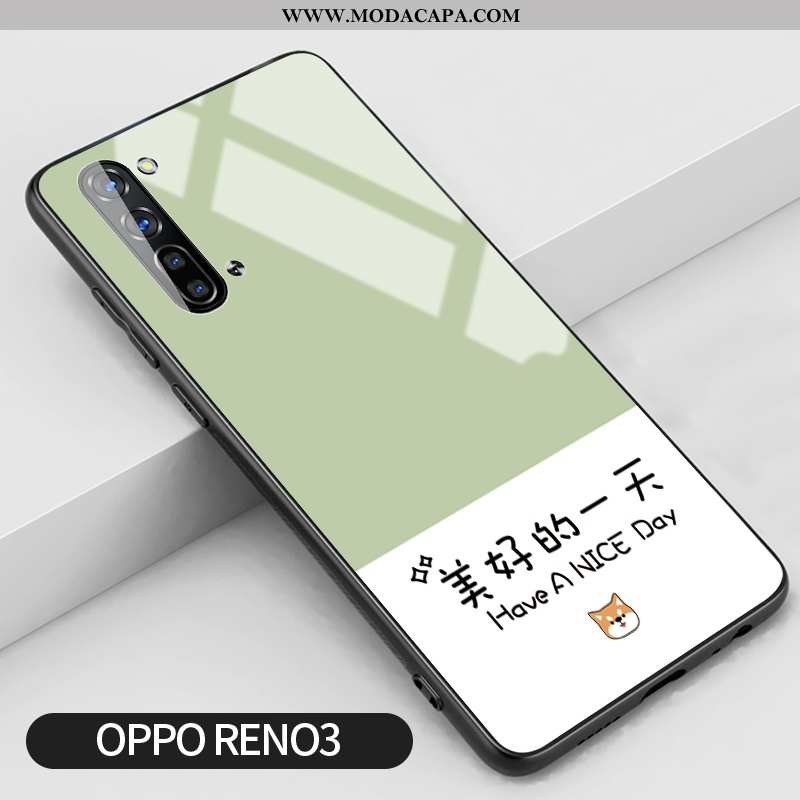 Capa Oppo Reno 3 Vidro Capas Telemóvel Rosa Tendencia Novas Criativas Baratas