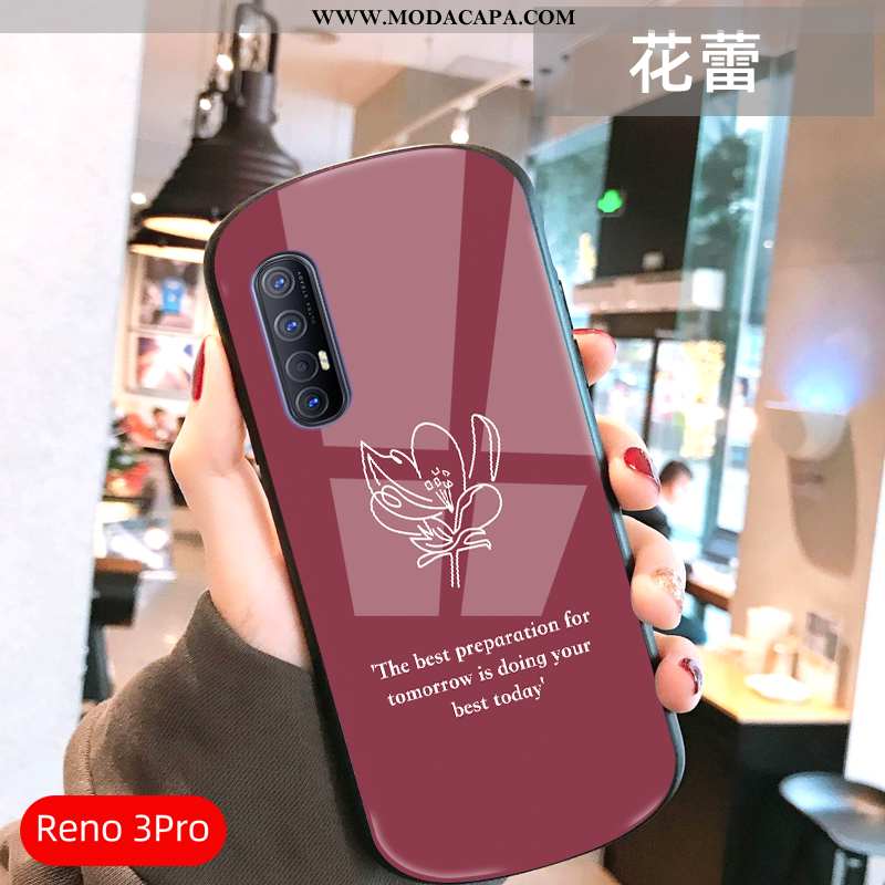 Capas Oppo Reno 3 Pro Moda Vidro Completa Casal Minimalista Telemóvel Baratos