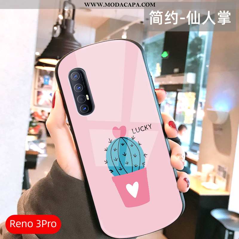 Capas Oppo Reno 3 Pro Moda Vidro Completa Casal Minimalista Telemóvel Baratos