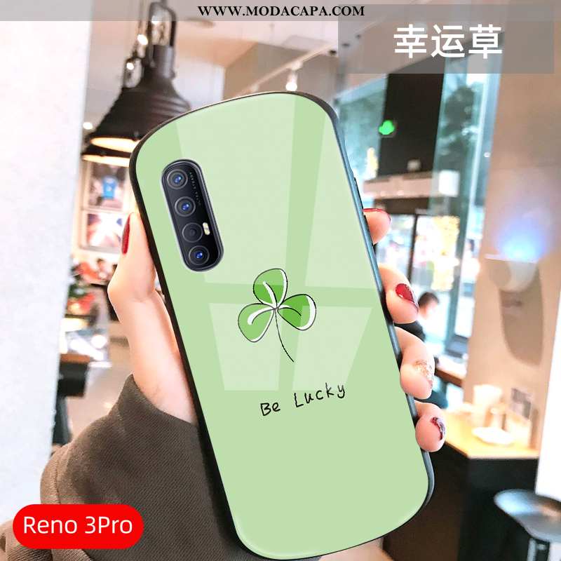 Capas Oppo Reno 3 Pro Moda Vidro Completa Casal Minimalista Telemóvel Baratos