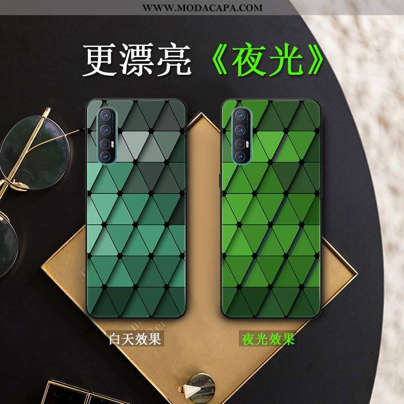 Capa Oppo Reno 3 Pro Criativas Protetoras Malha Personalizado Verde Simples Tendencia Baratas