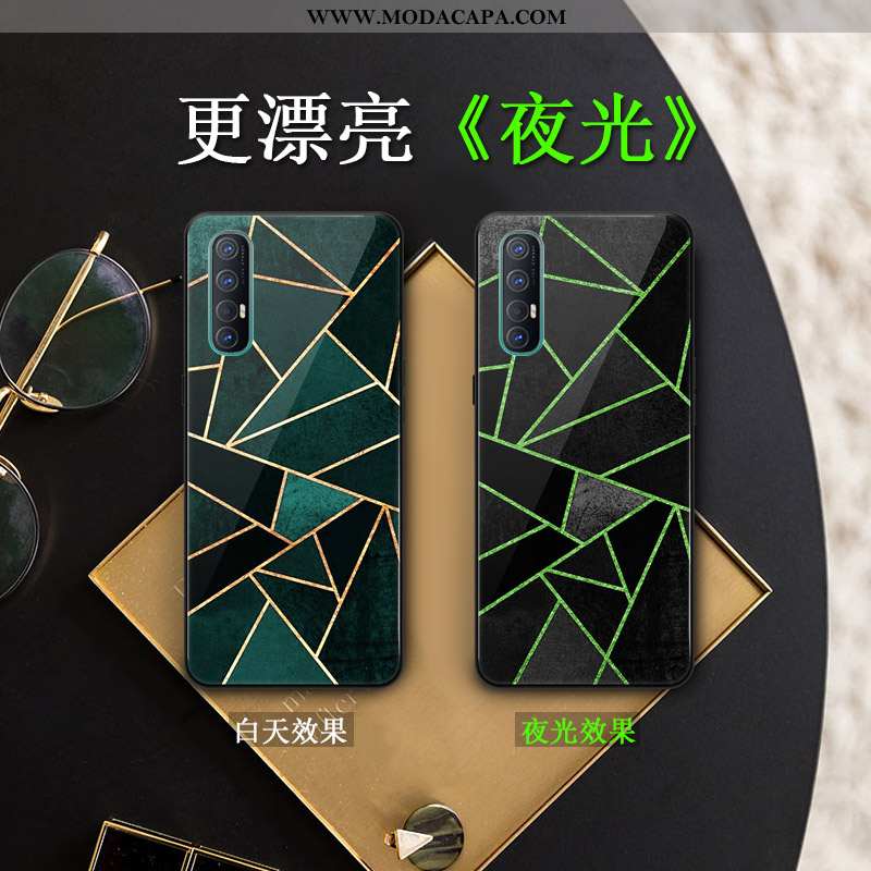 Capa Oppo Reno 3 Pro Criativas Protetoras Malha Personalizado Verde Simples Tendencia Baratas