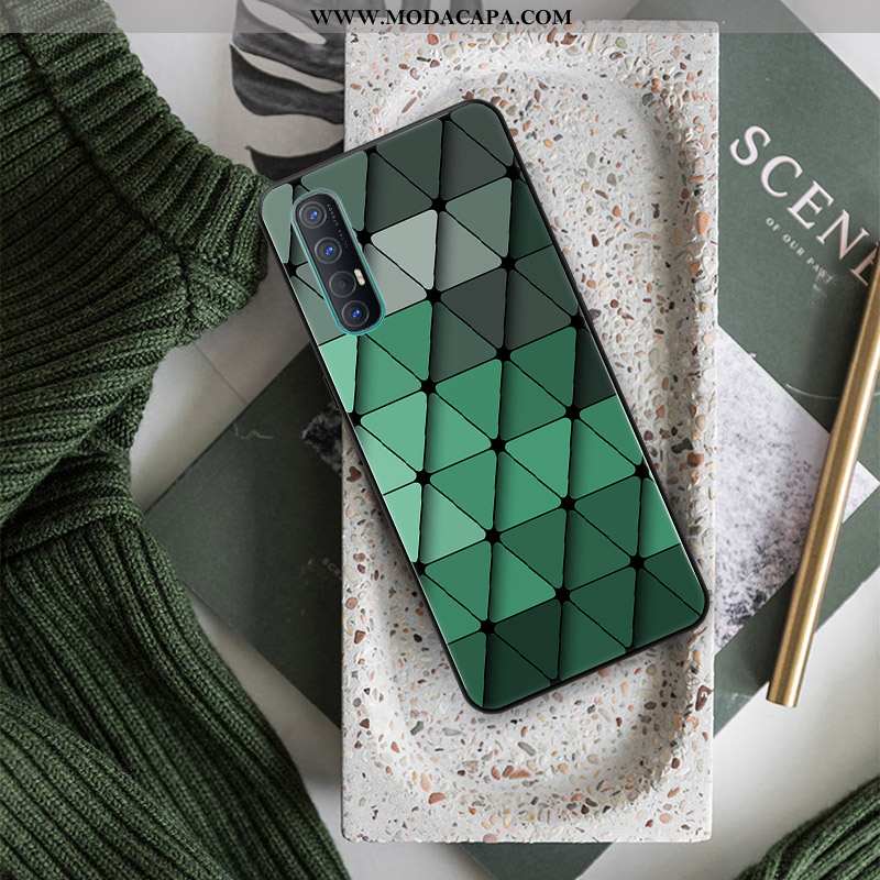 Capa Oppo Reno 3 Pro Criativas Protetoras Malha Personalizado Verde Simples Tendencia Baratas