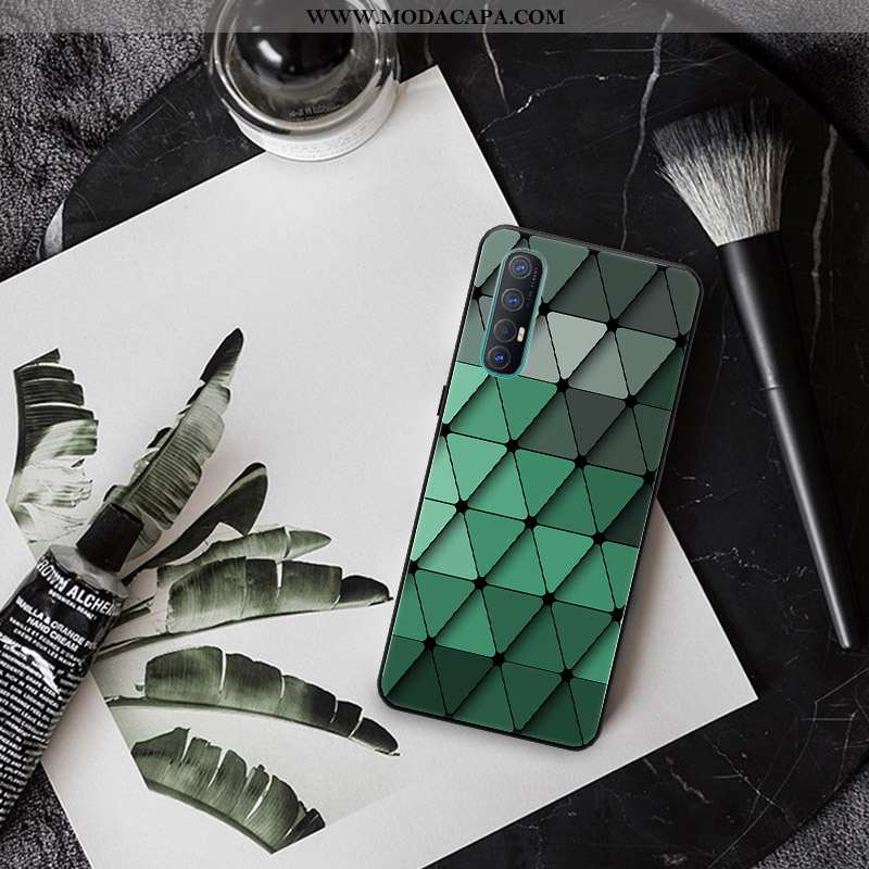 Capa Oppo Reno 3 Pro Criativas Protetoras Malha Personalizado Verde Simples Tendencia Baratas