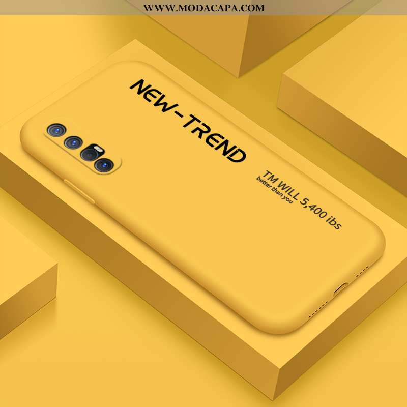 Capa Oppo Reno 3 Pro Soft Criativas Simples Telemóvel Amarela Personalizada Capas Baratos