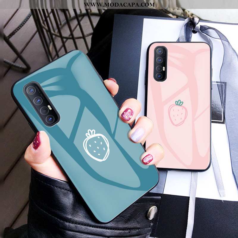 Capa Oppo Reno 3 Pro Vidro Cases Telemóvel Protetoras Antiqueda Rosa Completa Promoção