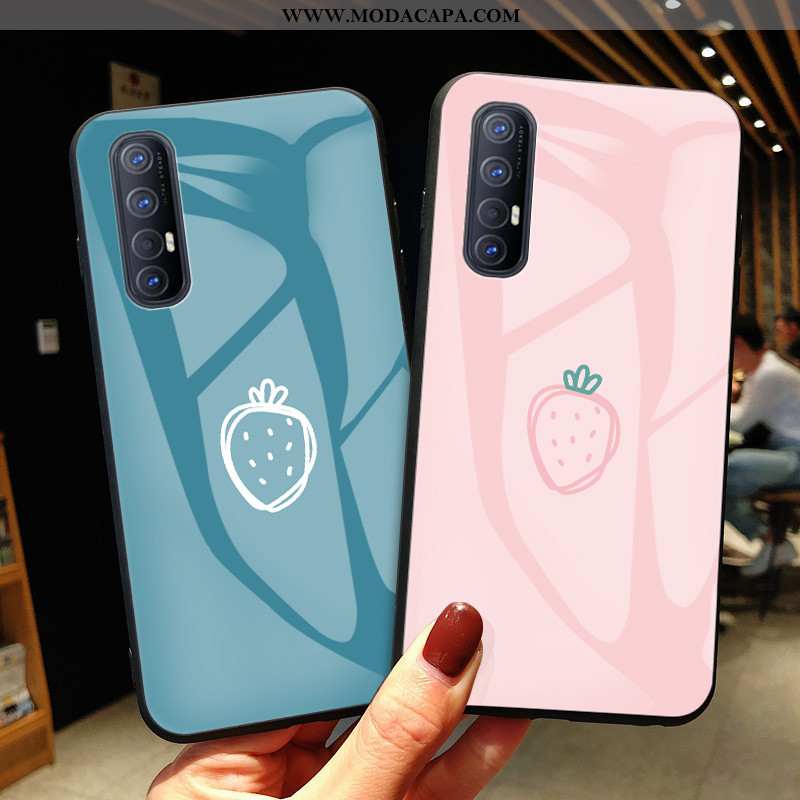 Capa Oppo Reno 3 Pro Vidro Cases Telemóvel Protetoras Antiqueda Rosa Completa Promoção