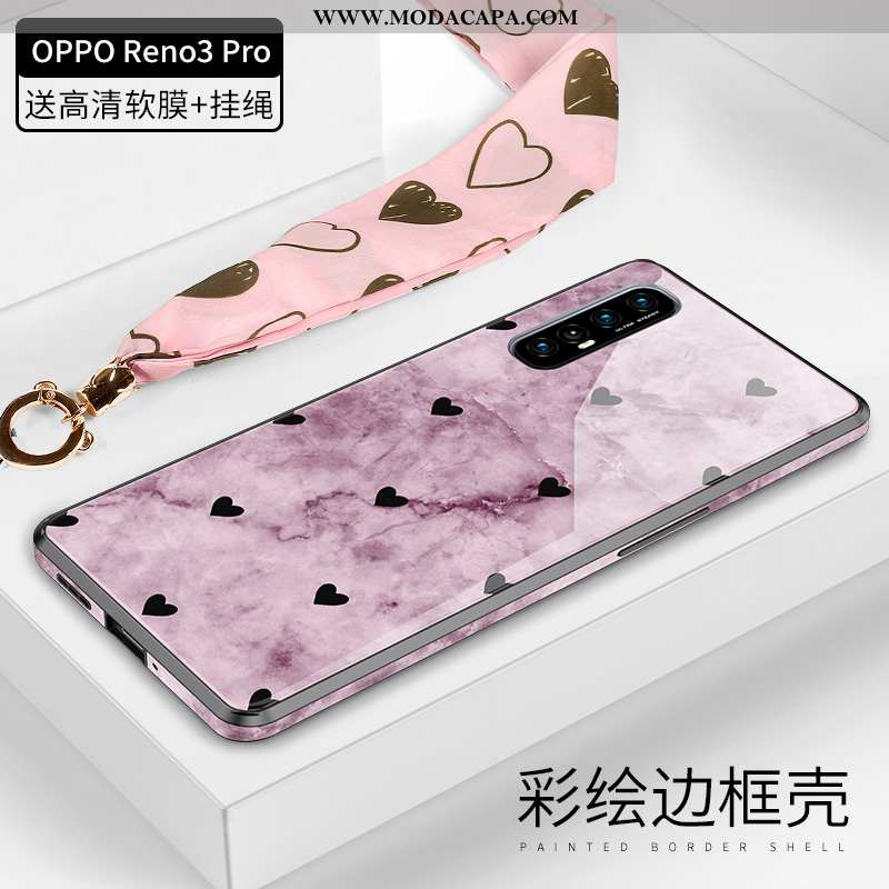 Capas Oppo Reno 3 Pro Protetoras Rosa Vidro Slim Cases Luxo Silicone Promoção