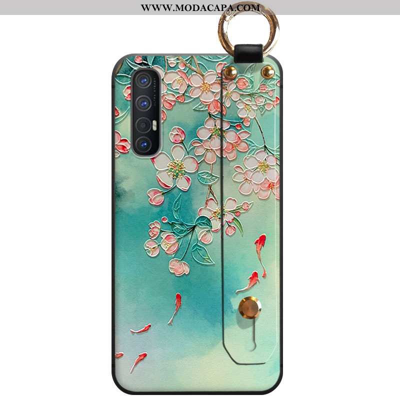 Capa Oppo Reno 3 Pro Soft Verde Wrisband Capas Telemóvel Franja Baratos