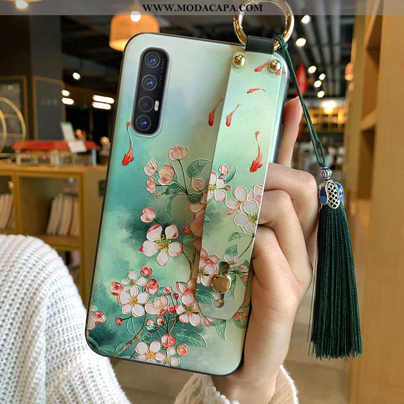 Capa Oppo Reno 3 Pro Soft Verde Wrisband Capas Telemóvel Franja Baratos