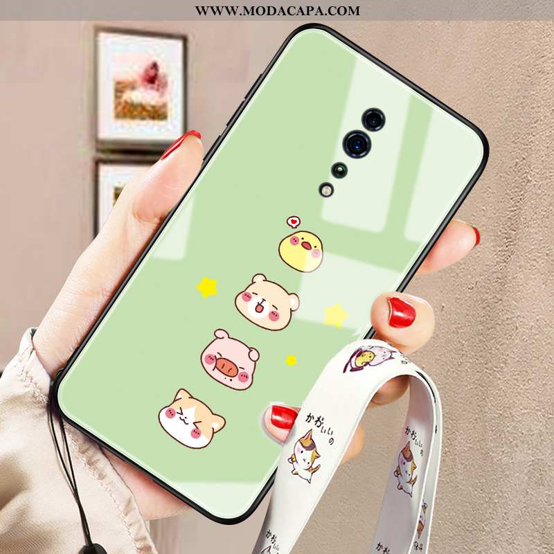 Capas Oppo Reno Z Desenho Animado Cases Malha Frente Telemóvel Verde Vidro Baratos