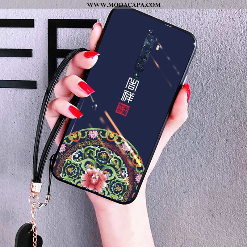 Capas Oppo Reno2 Tendencia Telemóvel Soft Completa Azul Escuro Protetoras Vermelho Comprar