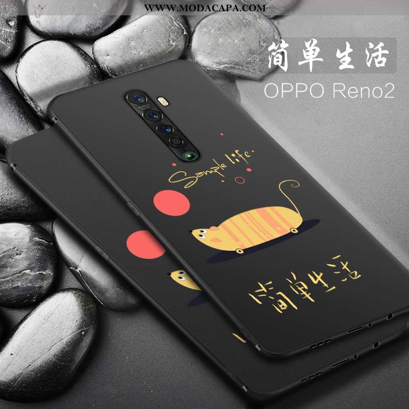 Capa Oppo Reno2 Soft Silicone Preto Completa Cases Tendencia Capas Venda