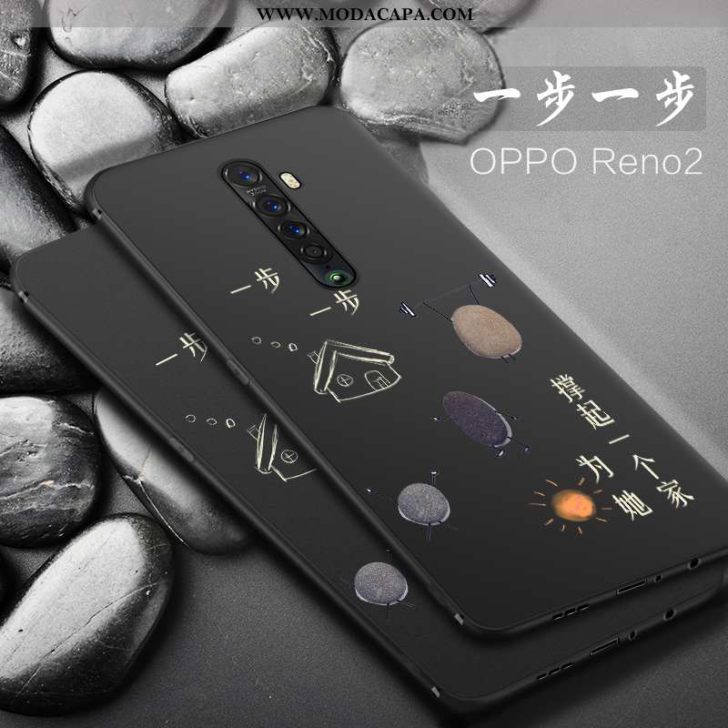 Capa Oppo Reno2 Soft Silicone Preto Completa Cases Tendencia Capas Venda