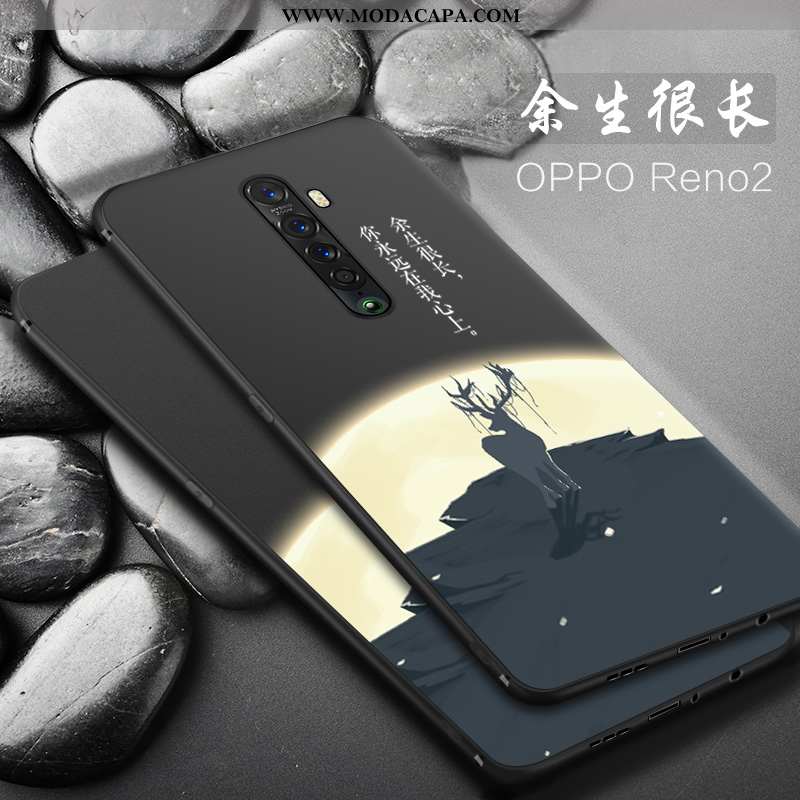 Capa Oppo Reno2 Soft Silicone Preto Completa Cases Tendencia Capas Venda