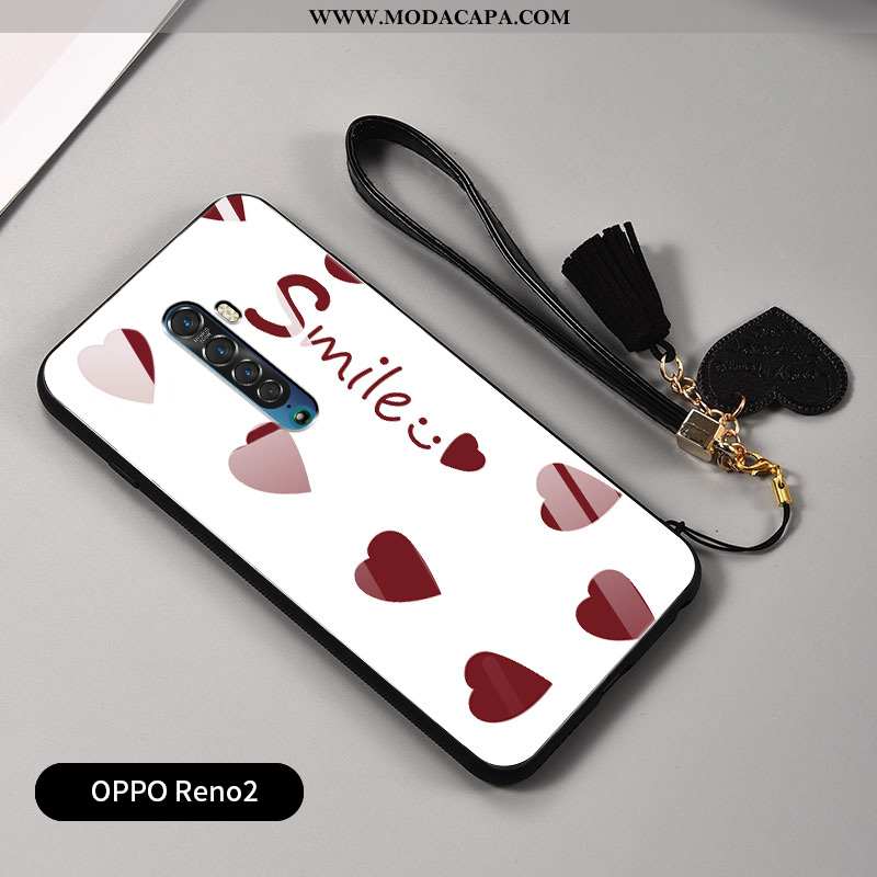 Capas Oppo Reno2 Soft Coração Completa Vidro Telemóvel Personalizado Cases Barato