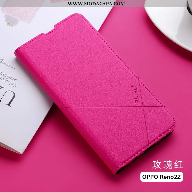 Capas Oppo Reno2 Z Couro Cases Soft Telemóvel Silicone Azul Barato