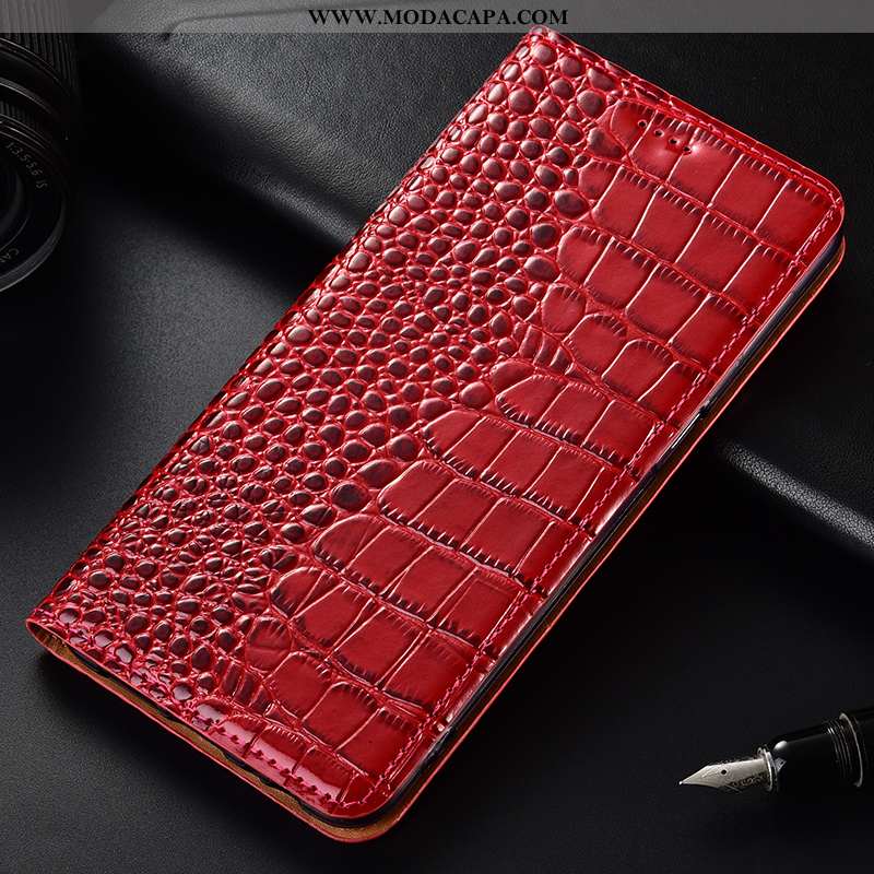 Capa Oppo Reno2 Z Couro Legitimo Cover Telemóvel Antiqueda Crocs Capas Cases Promoção