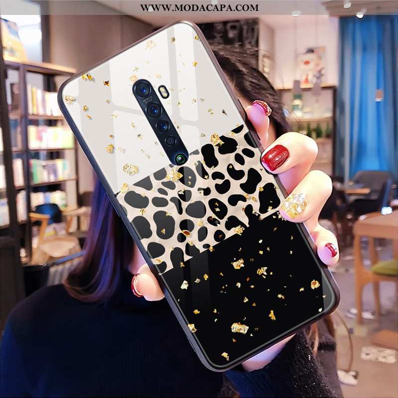 Capas Oppo Reno2 Z Tendencia Antiqueda Coração Branco Leopardo Telemóvel Barato