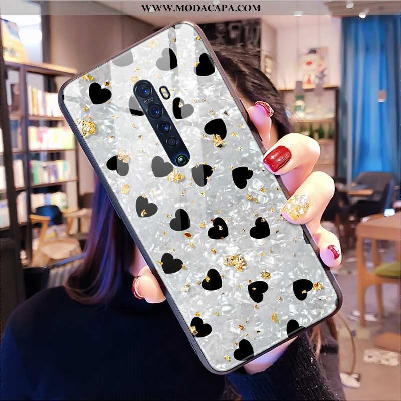 Capas Oppo Reno2 Z Tendencia Antiqueda Coração Branco Leopardo Telemóvel Barato