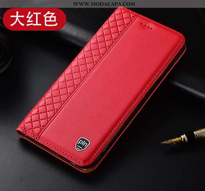 Capas Oppo Reno2 Z Couro Genuíno Completa Telemóvel Antiqueda Protetoras Vermelho Barato