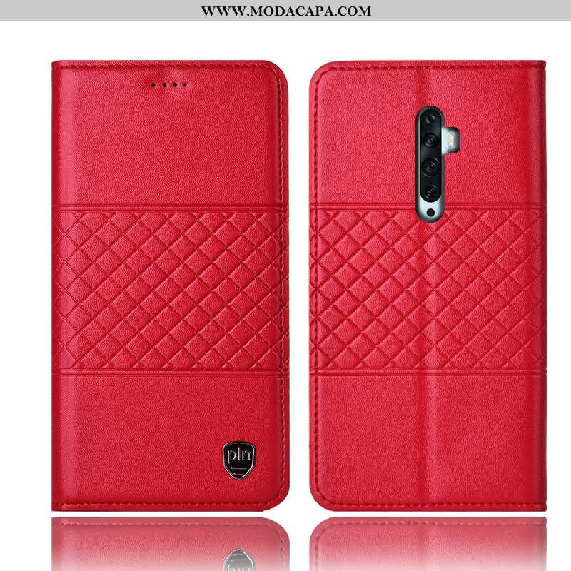 Capa Oppo Reno2 Z Couro Genuíno Amarelo Capas Cases Antiqueda Telemóvel Completa Comprar