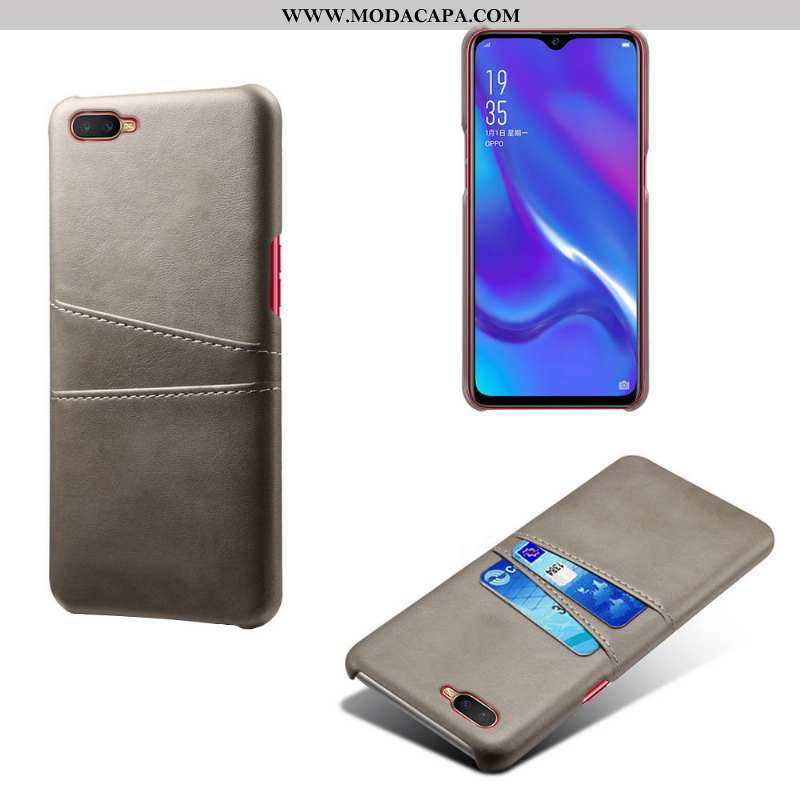 Capas Oppo Rx17 Neo Protetoras Antiqueda Cases Cinza Couro Telemóvel Promoção