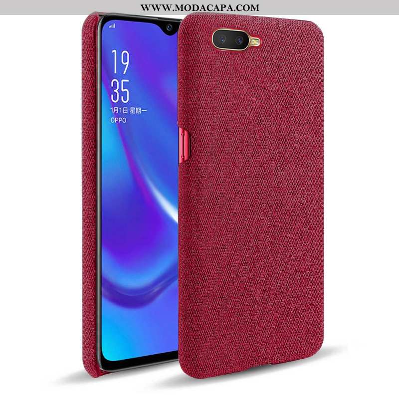 Capas Oppo Rx17 Neo Protetoras Frente Tecido Cor De Vinho Telemóvel Resistente Baratas