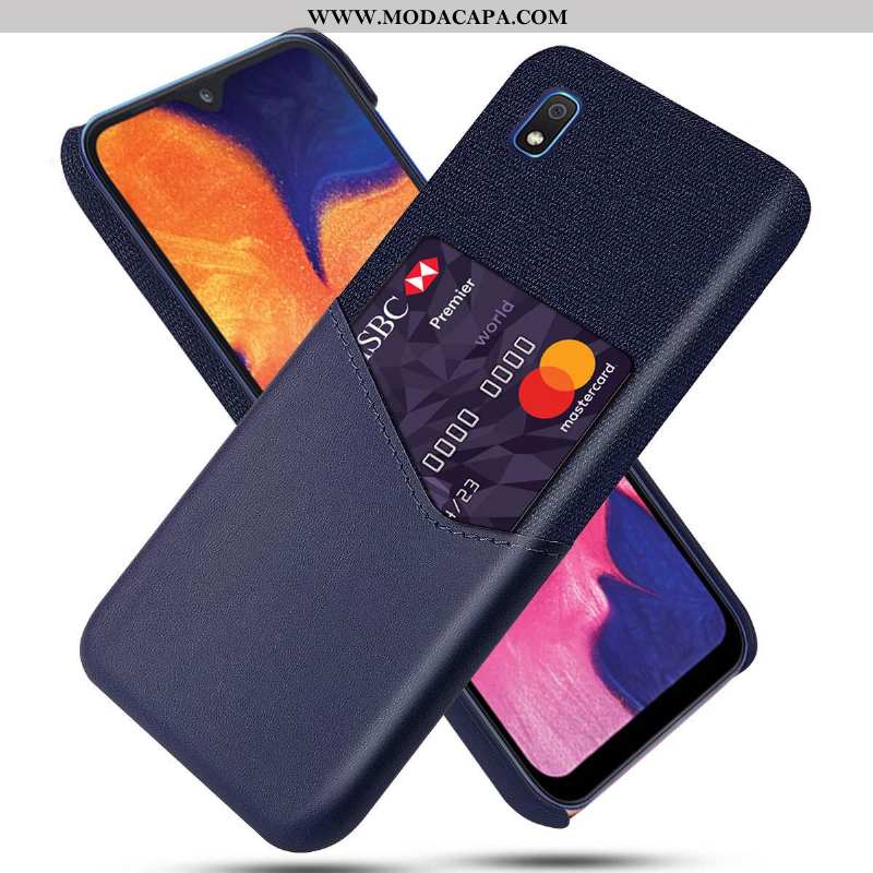 Capa Samsung Galaxy A10 Protetoras Cinza Couro Tecido Simples Cases Capas Barato