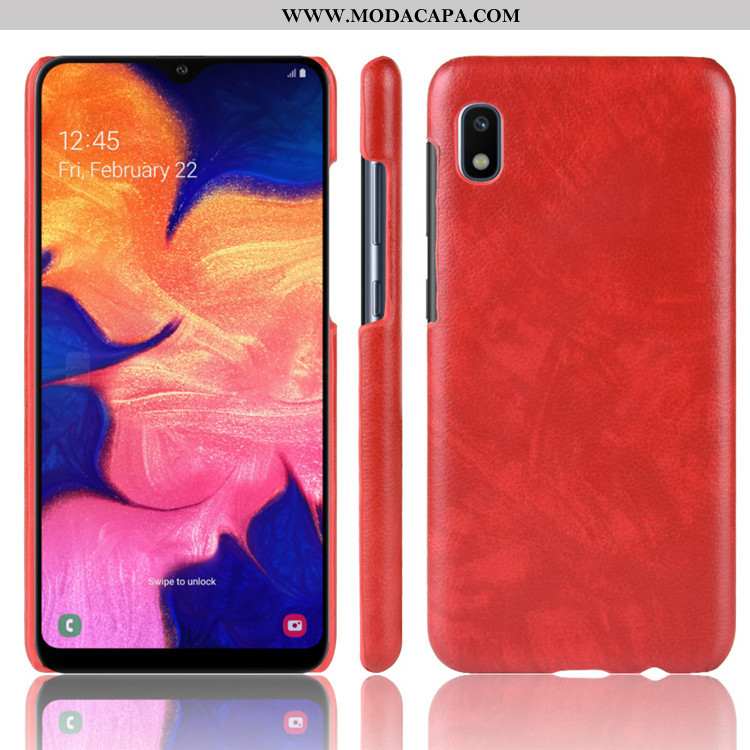 Capa Samsung Galaxy A10 Protetoras Capas Vermelho Couro Cases Resistente Telemóvel Baratos