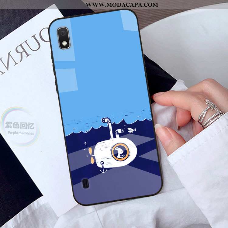 Capa Samsung Galaxy A10 Vidro Antiqueda Cases Amarela Capas Fofas Desenho Animado Promoção