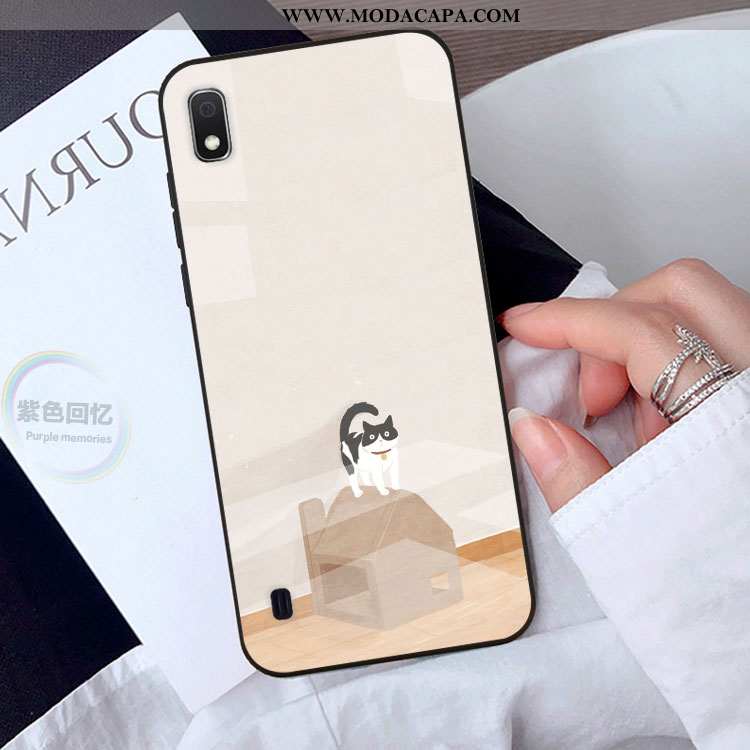 Capa Samsung Galaxy A10 Vidro Antiqueda Cases Amarela Capas Fofas Desenho Animado Promoção