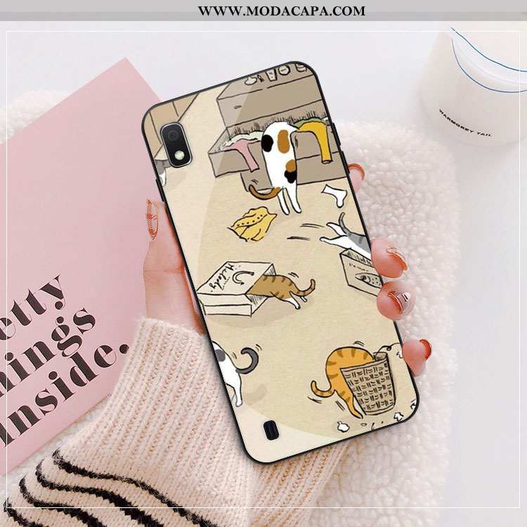 Capa Samsung Galaxy A10 Vidro Antiqueda Cases Amarela Capas Fofas Desenho Animado Promoção