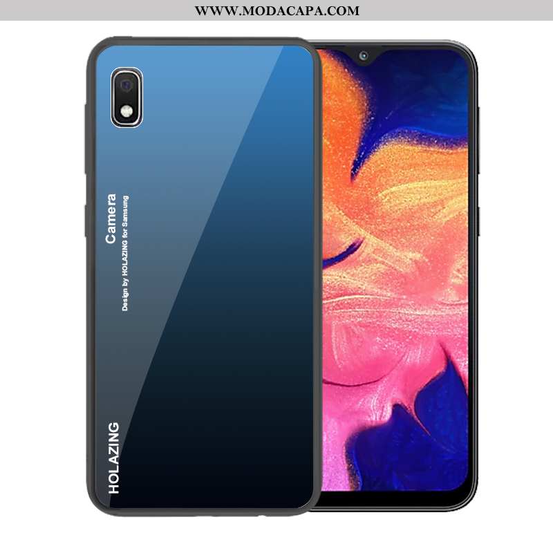 Capa Samsung Galaxy A10 Tendencia Gradiente Cases Telemóvel Protetoras Azul Escuro Capas Promoção