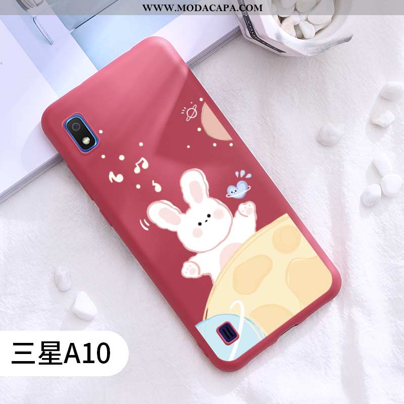 Capas Samsung Galaxy A10 Personalizado Soft Malha Tendencia Vermelho Completa Telemóvel Baratos