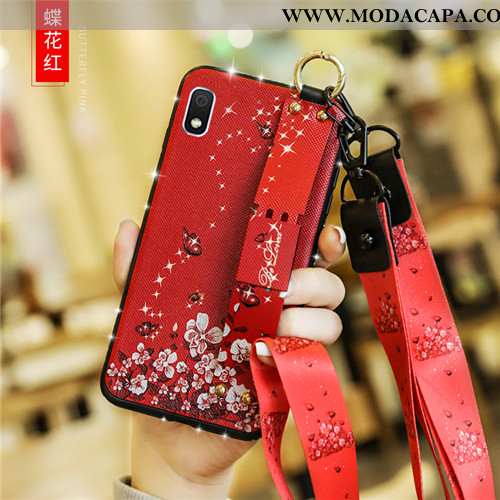 Capa Samsung Galaxy A10 Slim Cases Personalizada Soft Vermelho Silicone Suporte Barato