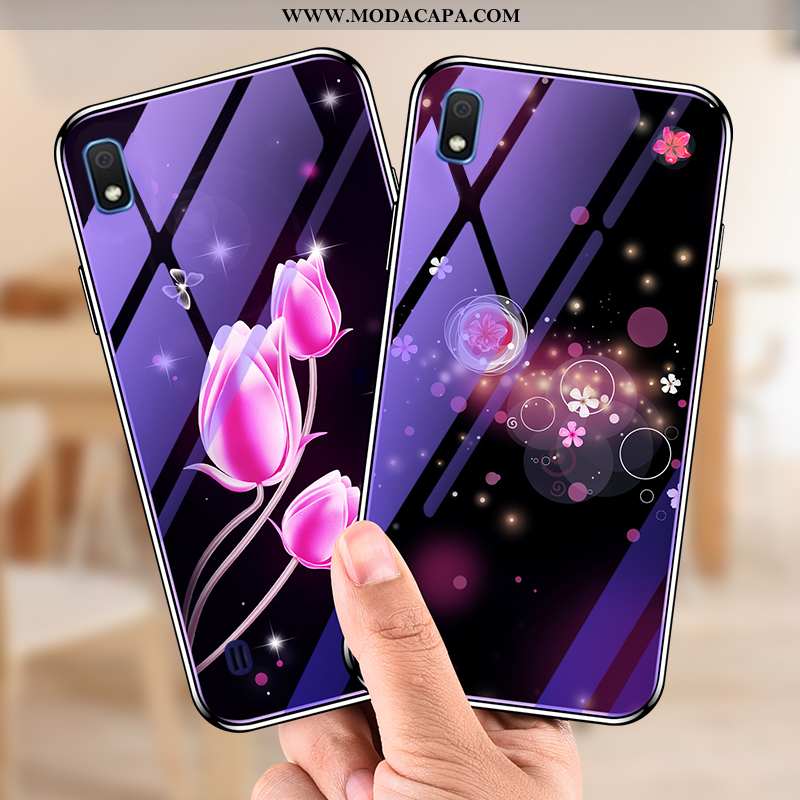 Capa Samsung Galaxy A10 Personalizado Silicone Malha Vidro Completa Roxa Capas Online