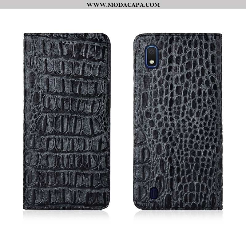 Capas Samsung Galaxy A10 Soft Telemóvel Couro Genuíno Fosco Nova Antiqueda Azul Comprar