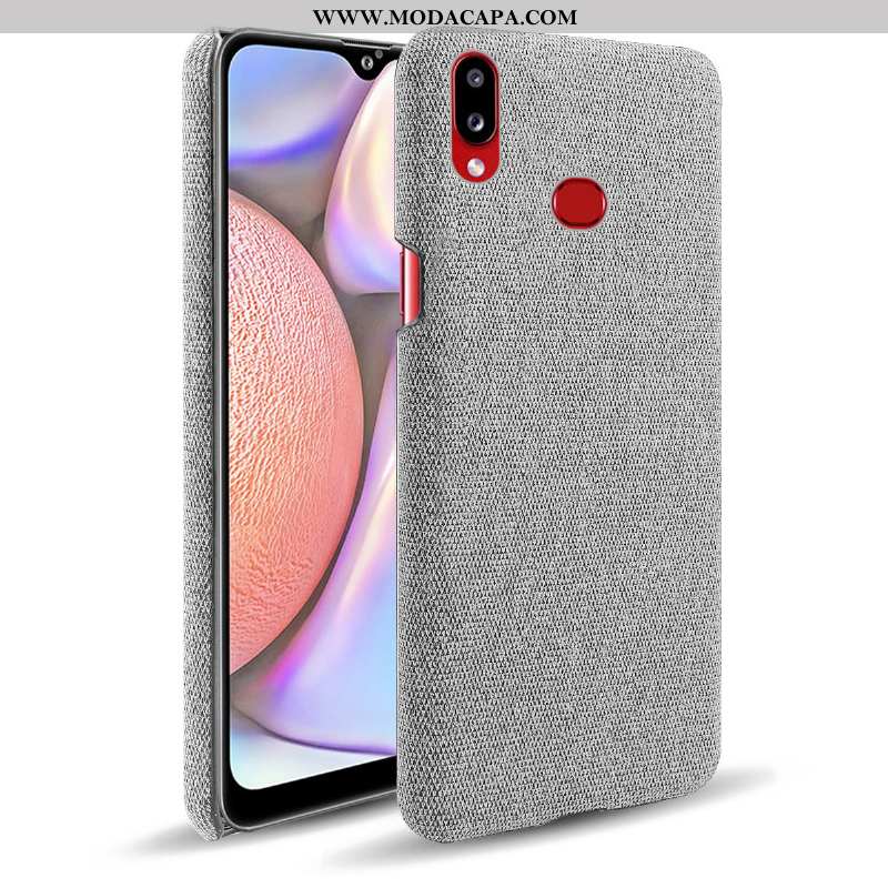 Capas Samsung Galaxy A10s Protetoras Resistente Tecido Telemóvel Cases Cinza Baratos