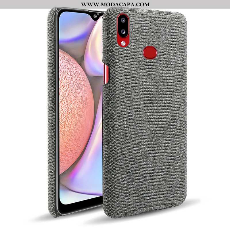 Capas Samsung Galaxy A10s Protetoras Resistente Tecido Telemóvel Cases Cinza Baratos