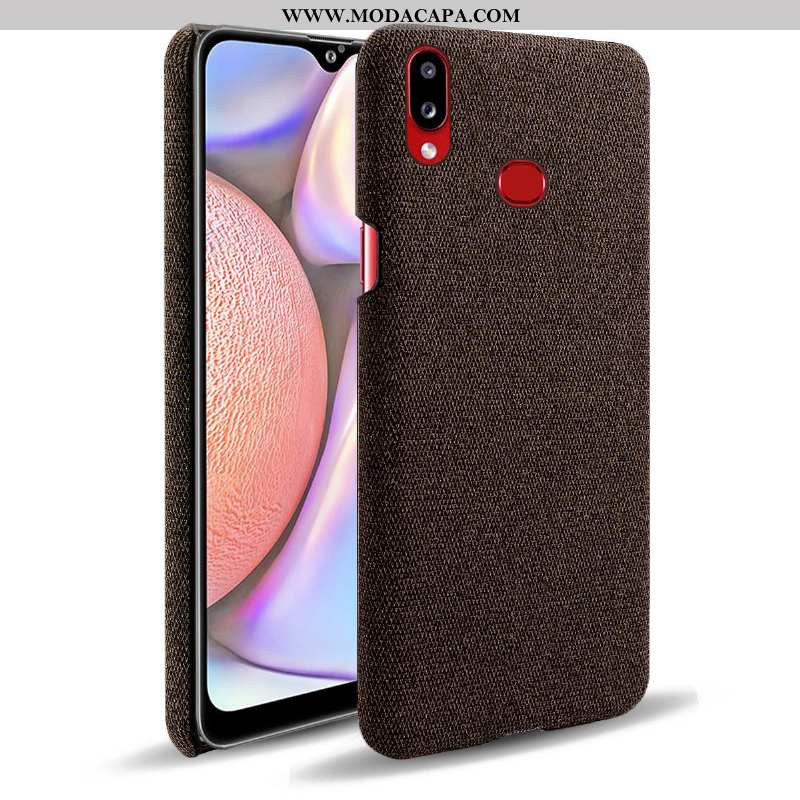 Capas Samsung Galaxy A10s Protetoras Resistente Tecido Telemóvel Cases Cinza Baratos