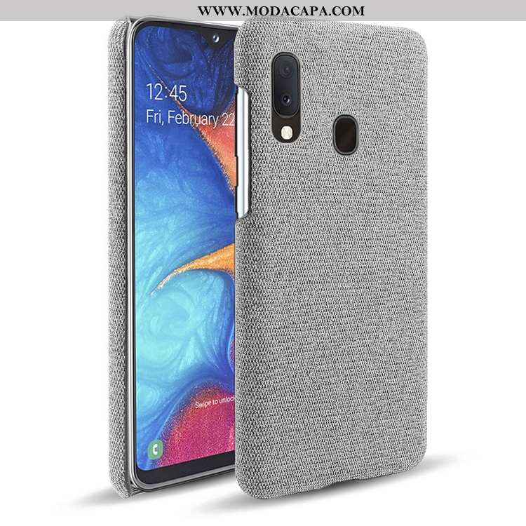 Capas Samsung Galaxy A20e Personalizado Cinza Antiqueda Telemóvel Lona Fosco Promoção