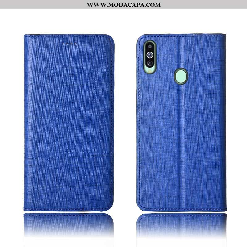 Capa Samsung Galaxy A20s Soft Nova Dupla Couro Azul Silicone Telemóvel Barato