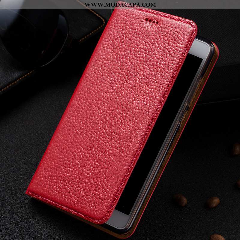 Capa Samsung Galaxy A20s Couro Legitimo Antiqueda Telemóvel Protetoras Vermelho Cases Cover Comprar