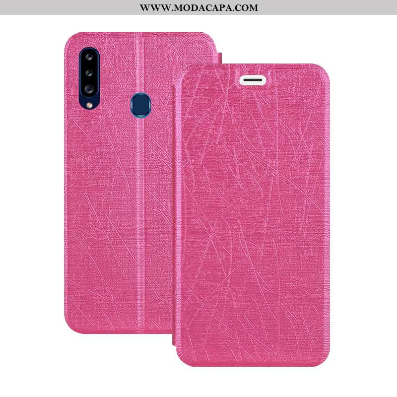 Capa Samsung Galaxy A20s Couro Telemóvel Capas Vermelho Protetoras Cover Antiqueda Baratos