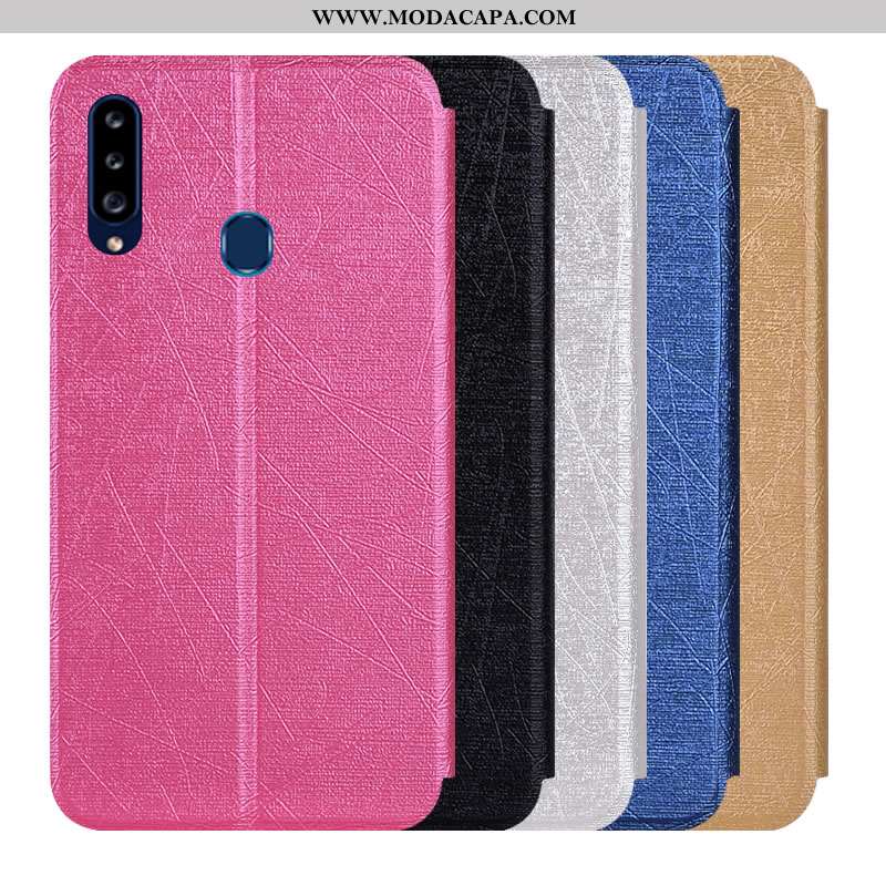 Capa Samsung Galaxy A20s Couro Telemóvel Capas Vermelho Protetoras Cover Antiqueda Baratos