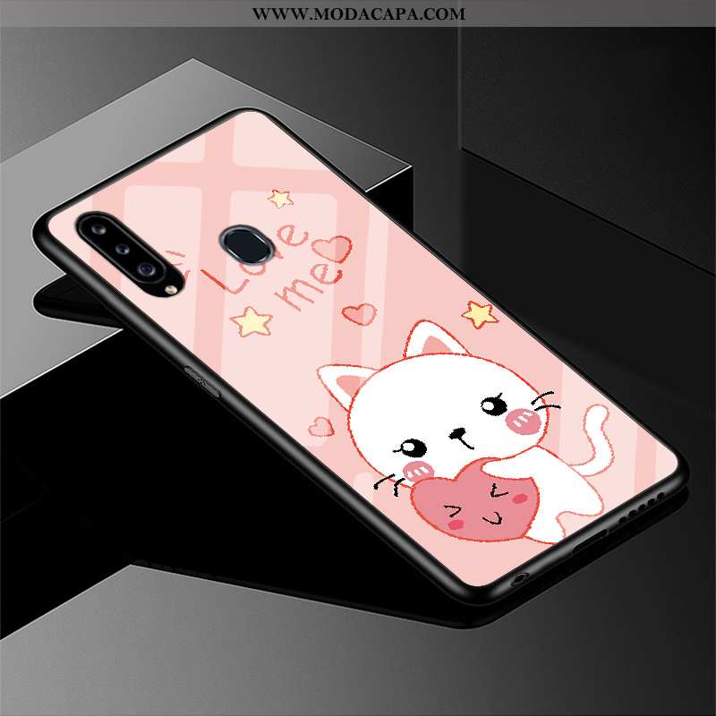 Capas Samsung Galaxy A20s Desenho Animado Simples Bonitos Antiqueda Branco Telemóvel Venda